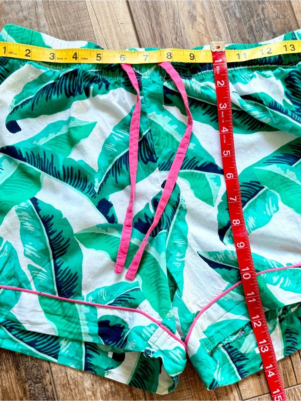 Liz Claiborne - 2-Piece Tropical Palm Print Cotton Pajama Set - S